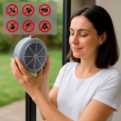 Napelemes ablakra rögzíthető rovarcsapda - UV fény, 8 órás üzemidő | BUZZORA
